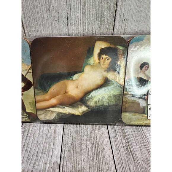 Vintage Set Of 6 Cork Coasters Posavasos Fantasia Made In Spain In Packet - Picture 7 of 10